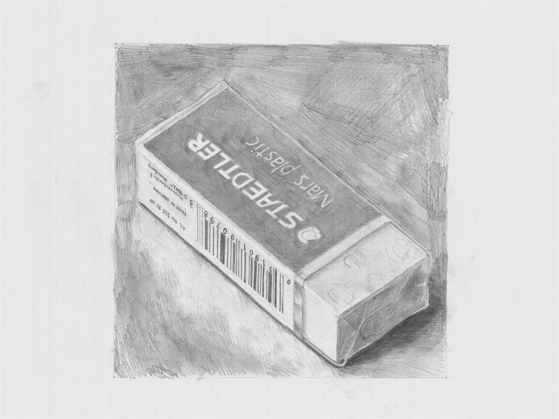 Eraser Study, 2024, Pencil, 10″ × 10″