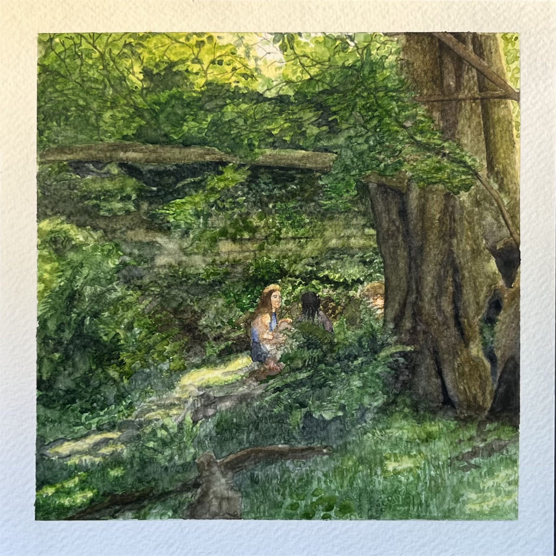 French Picnic, 2022, Watercolor, 10″ × 10″