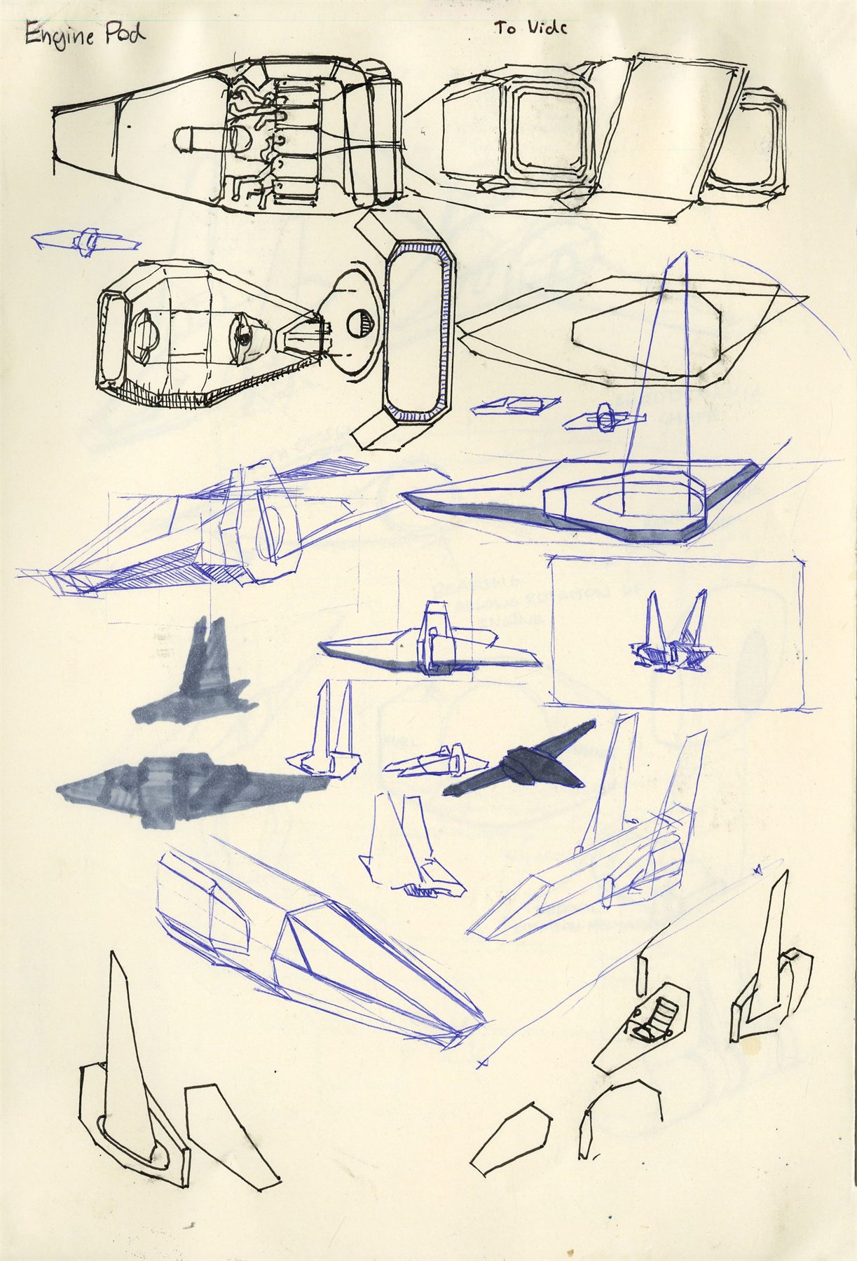 Spaceship Study, 2023, Digital, 8.5″ × 11″