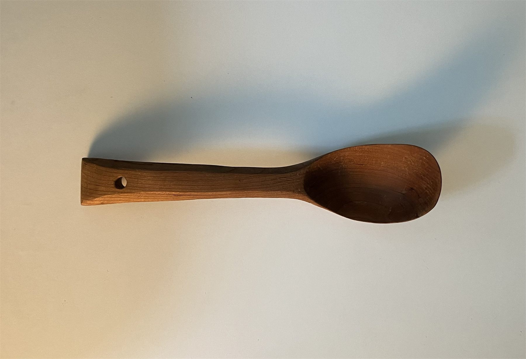 Ramen Spoon, 2023, Cherry wood, 2″ × 9″