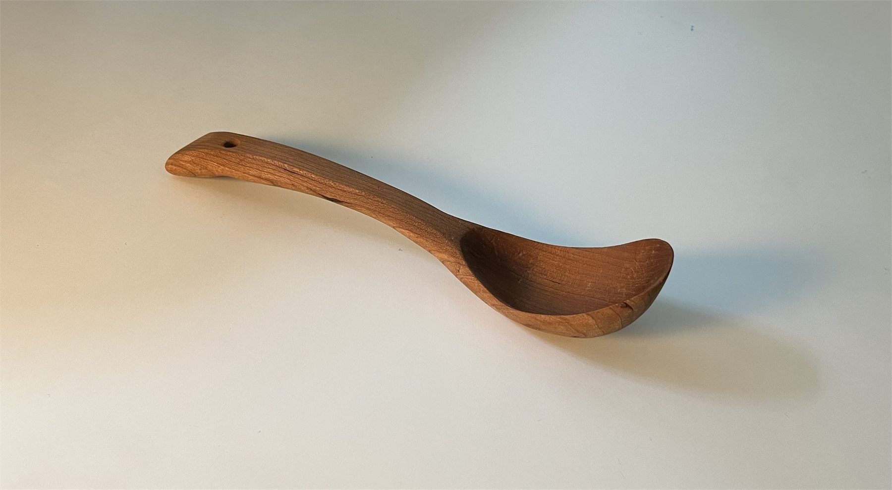 Ramen Spoon, 2023, Cherry wood, 2″ × 9″